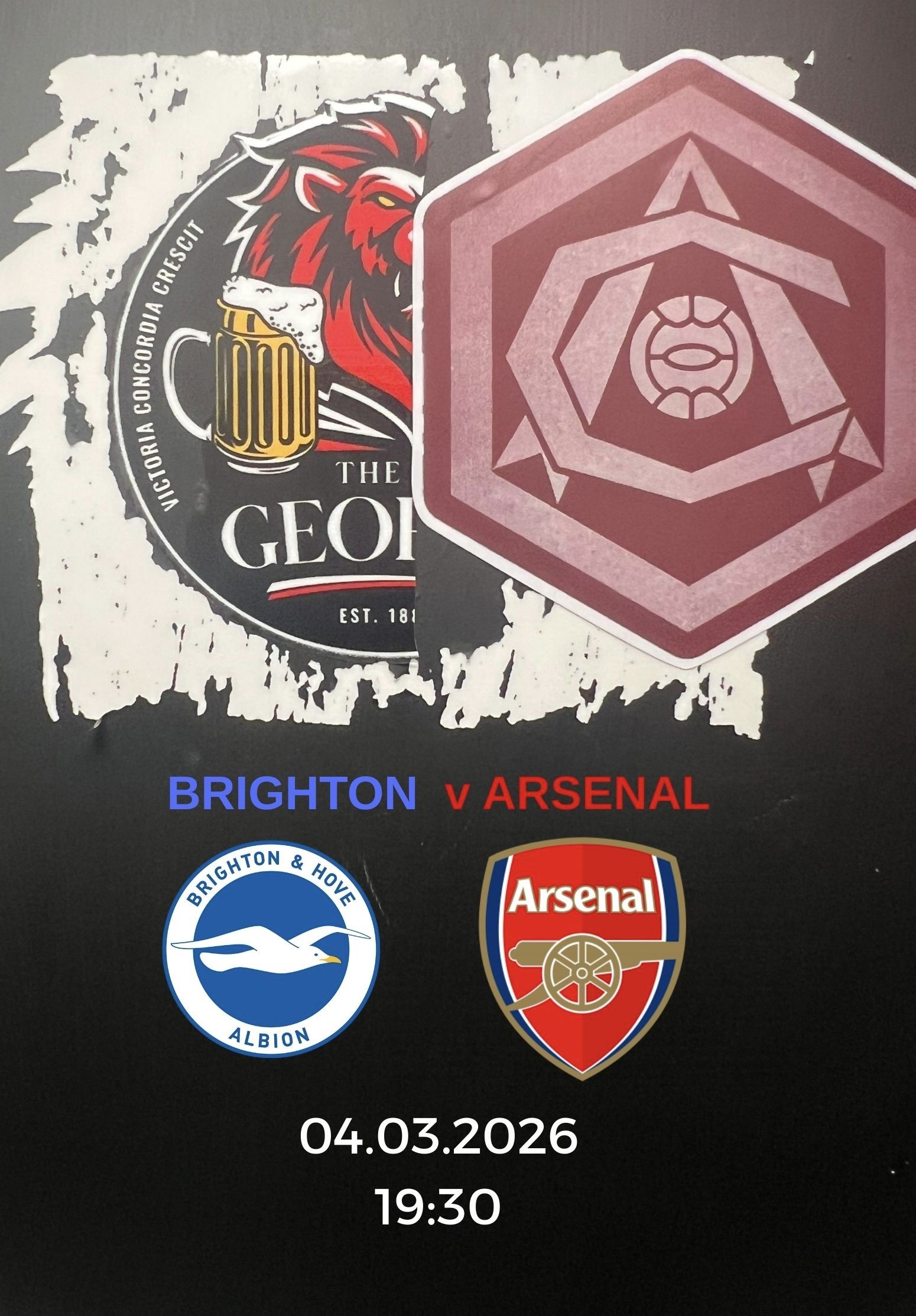 Brighton v Arsenal Screening